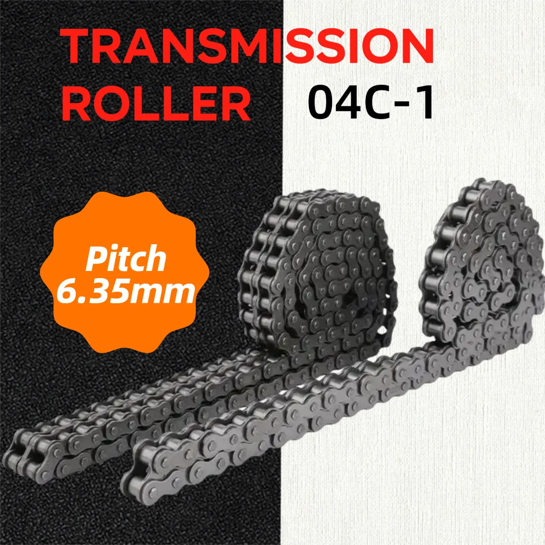 04C-1 Transmission Roller Chain/Connector Chain Carbon Steel Pitch 6.35mm Half /Full Buckle Roller Industrial Chain Join Buckle