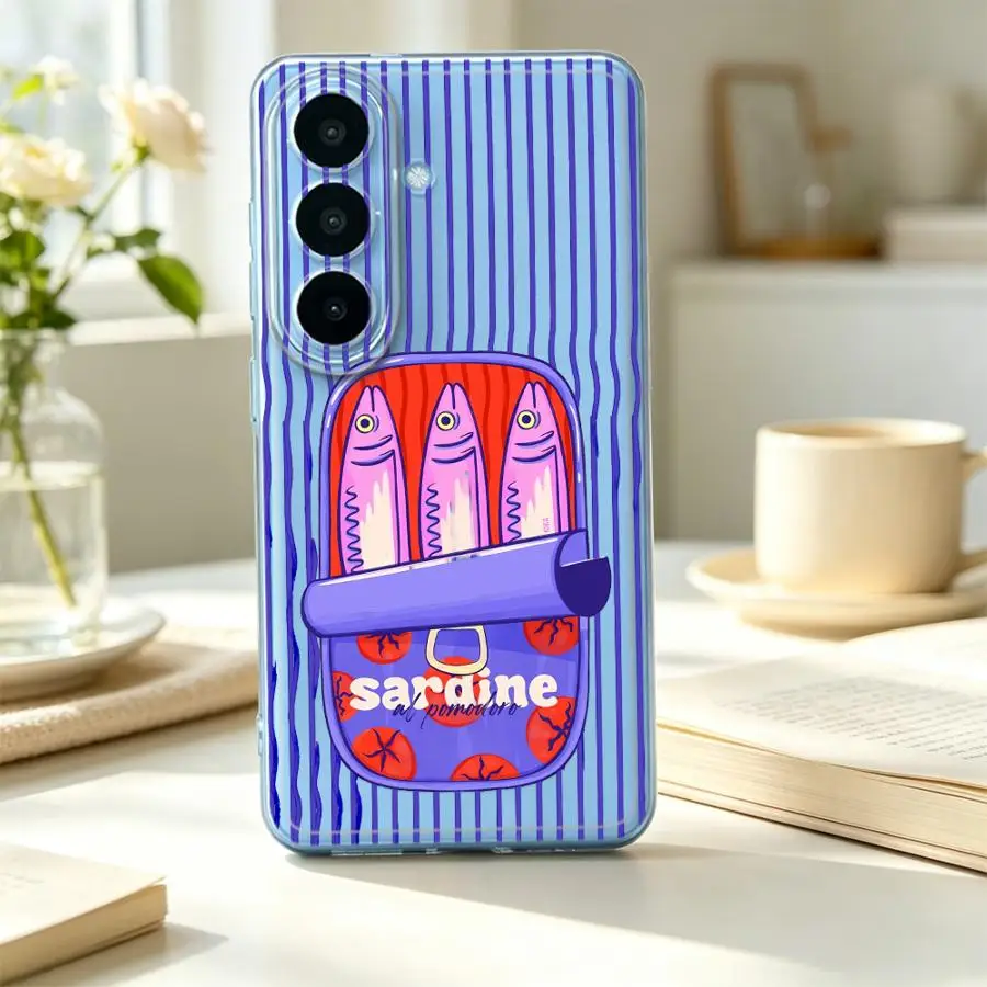 Sardine Can Print Phone Cover Case for Samsung Galaxy S26 Ultra S24 S22 FE Note 20 Ultra 10 S23 Ultra S23Ultra S25 Edge S21 S20