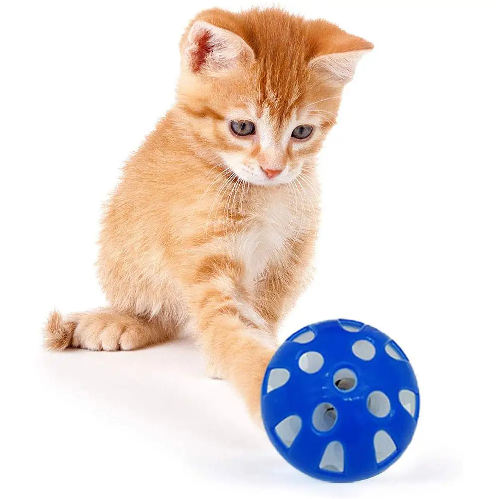 1pc Cat Toy Bell Ball 38mm 43mm Plastic Cat Toy Fun Games Pets Interactive Animal Exercise Funny Cat Toy Ball