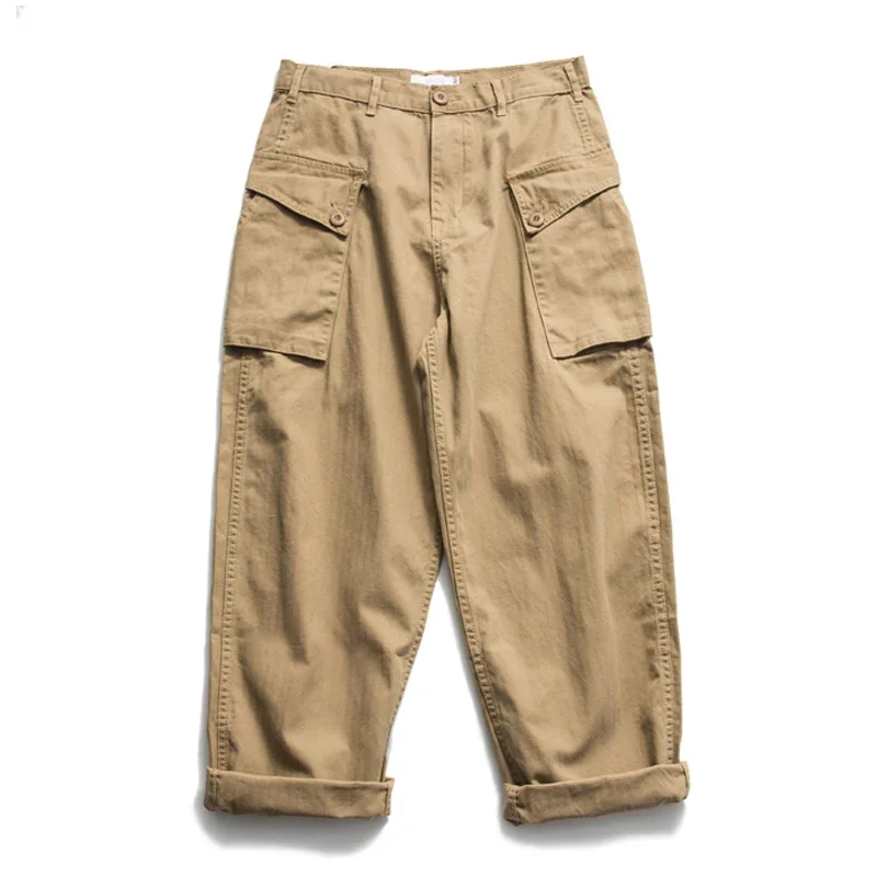 New Arrival American Casual Loose Straight Leg Pants Trendy Men's Multi Pocket Casual Cloth Trousers Men