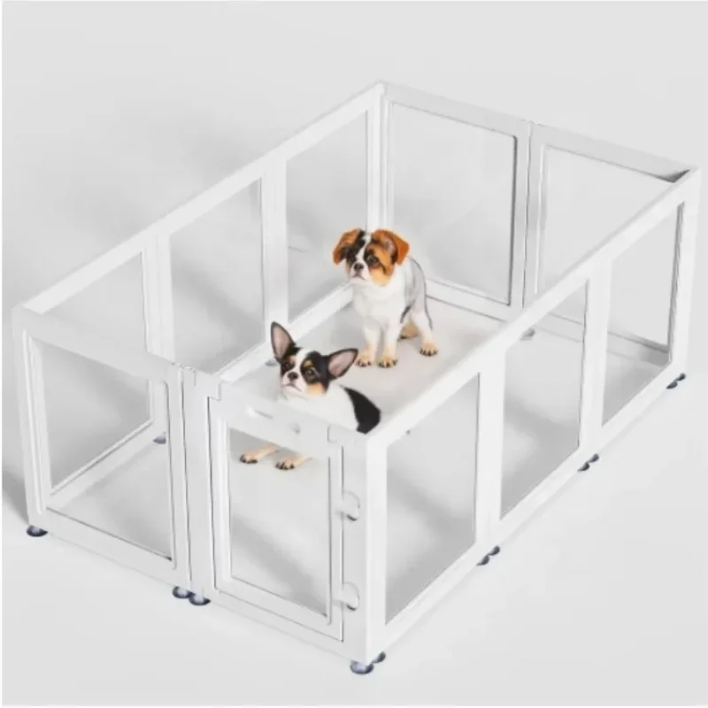 Clear Acrylic Dog Playpen Transparent Dog Playpen Indoor, Easy Assemble Clear Pet Pen for Puppy Bunny Cat Pig, Sturdy