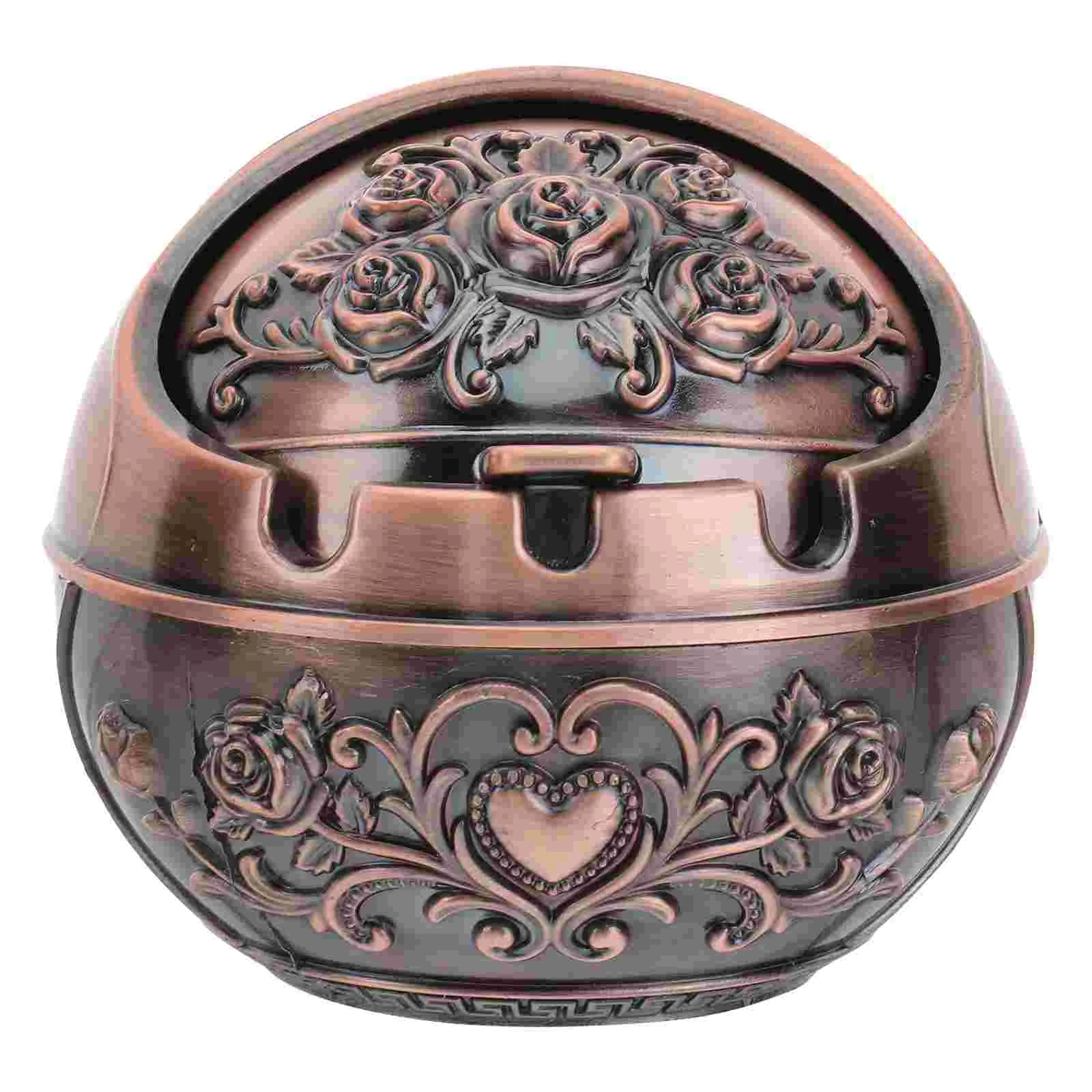

Ash Tray Spherical Ashtray Zinc Alloy Household Office Decorative Holder Golden Windproof
