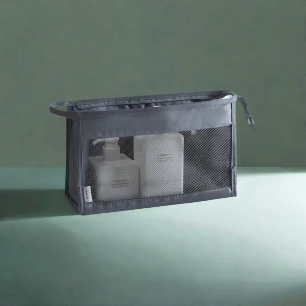 Handheld Case Hanging Travel Cosmetic Bag Portable Foldable Shower Storage Pouch Visible Multifunctional Toiletry Bag Beauty