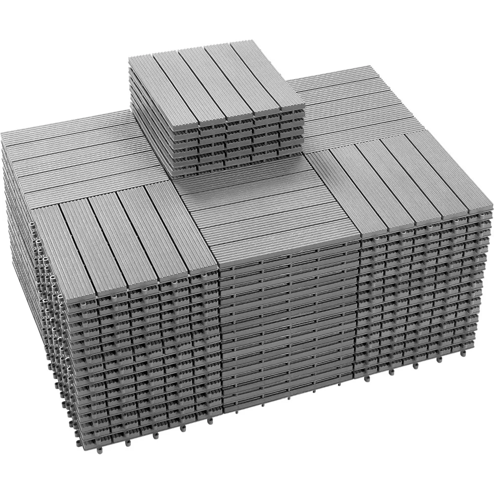 

108 PCS Plastic Interlocking Patio Deck Tiles - 12" x 12" Waterproof Indoor Outdoor Flooring, Patio Floor Decking for