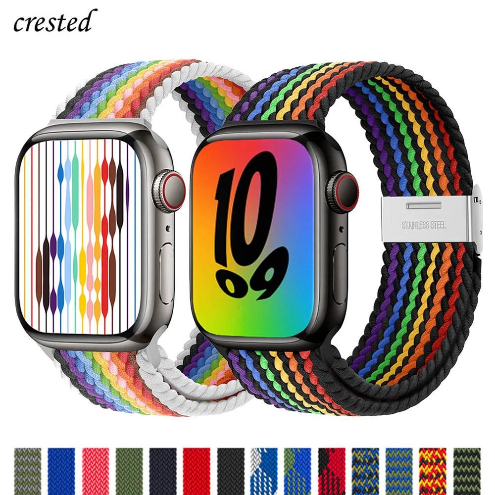 Braided Solo Loop For Apple watch band 44mm 45mm 49mm 40mm 41mm 38mm 42mm Nylon Snap bracelet iWatch ultra series 8 se 6 7 strap