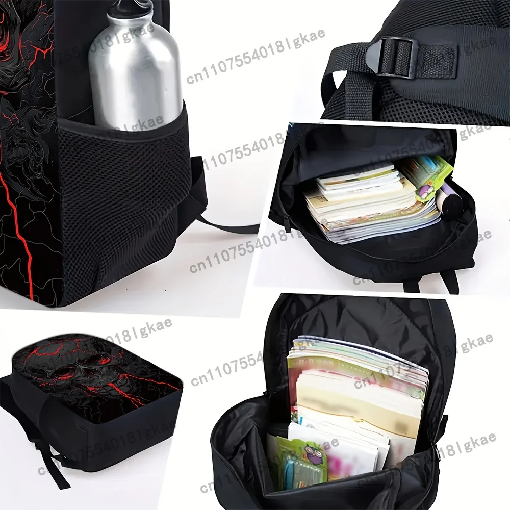 Men's three-piece backpack with handbag and pencil case, ultralight large capacity backpack for teen boys