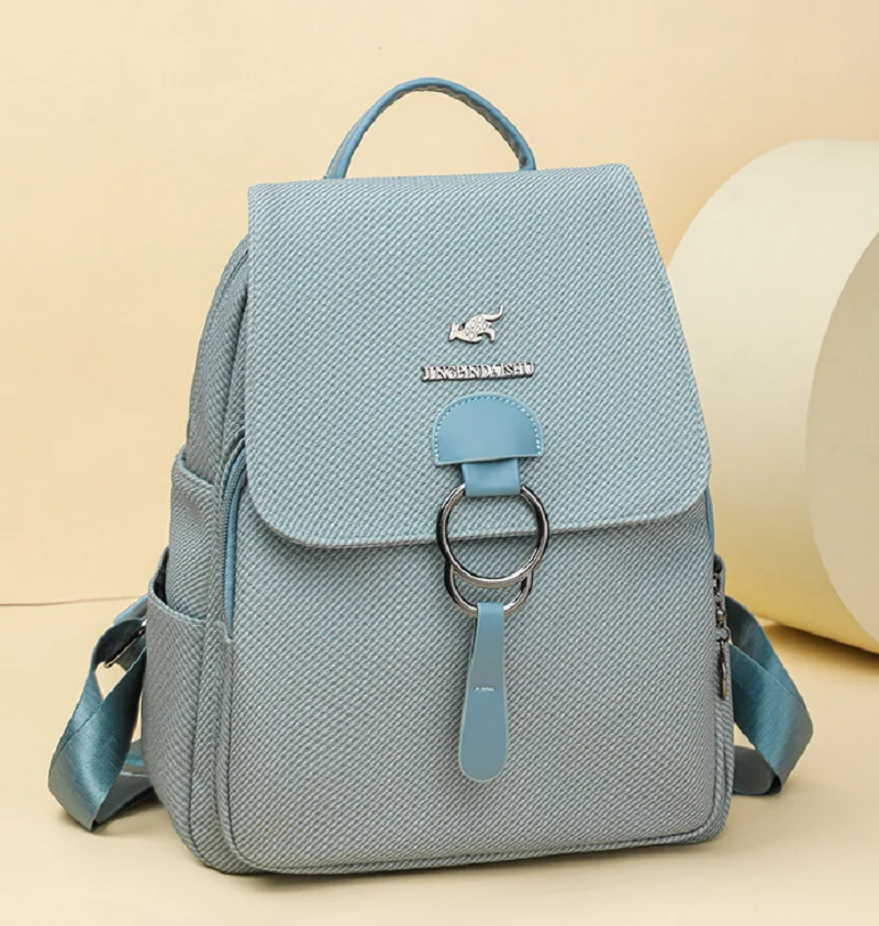 

2026 Korean Fashion Large Capacity High Quality Leather Travel Backpacks Women's Casual Shoulder Bags Totes School Bag Backpack