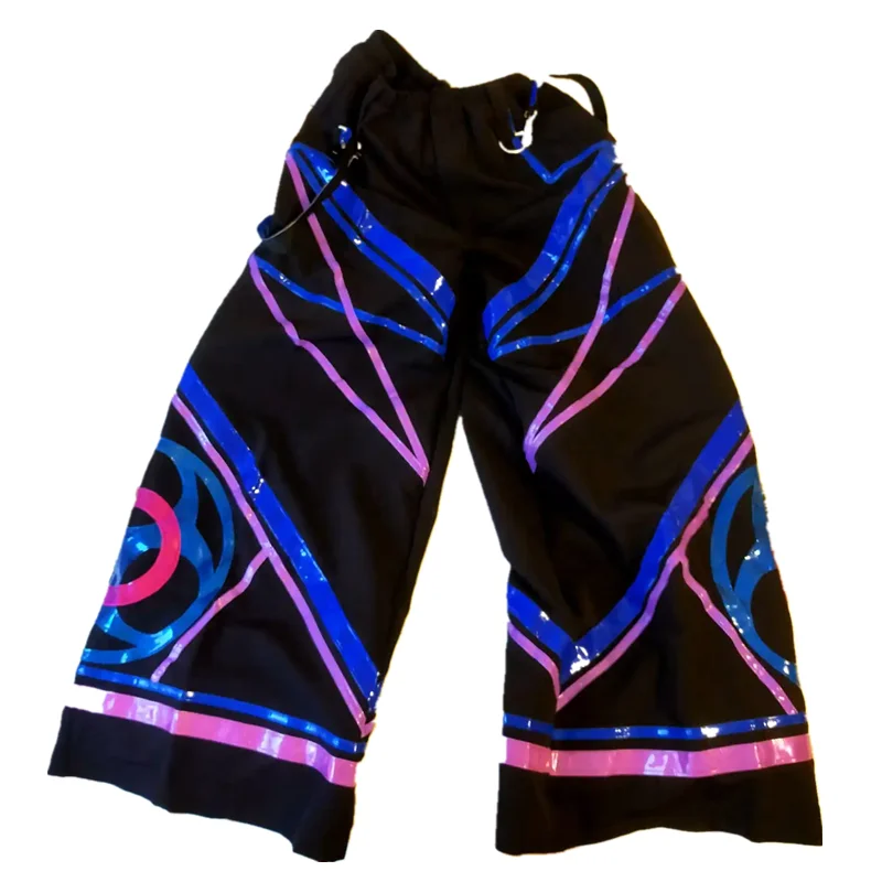Unisex Cool Night Vision Ghost Walk Costume Reflective Pants Shuffle Pants Casual Hip-hot Dance Trousers Ghost Dance Daily Wear