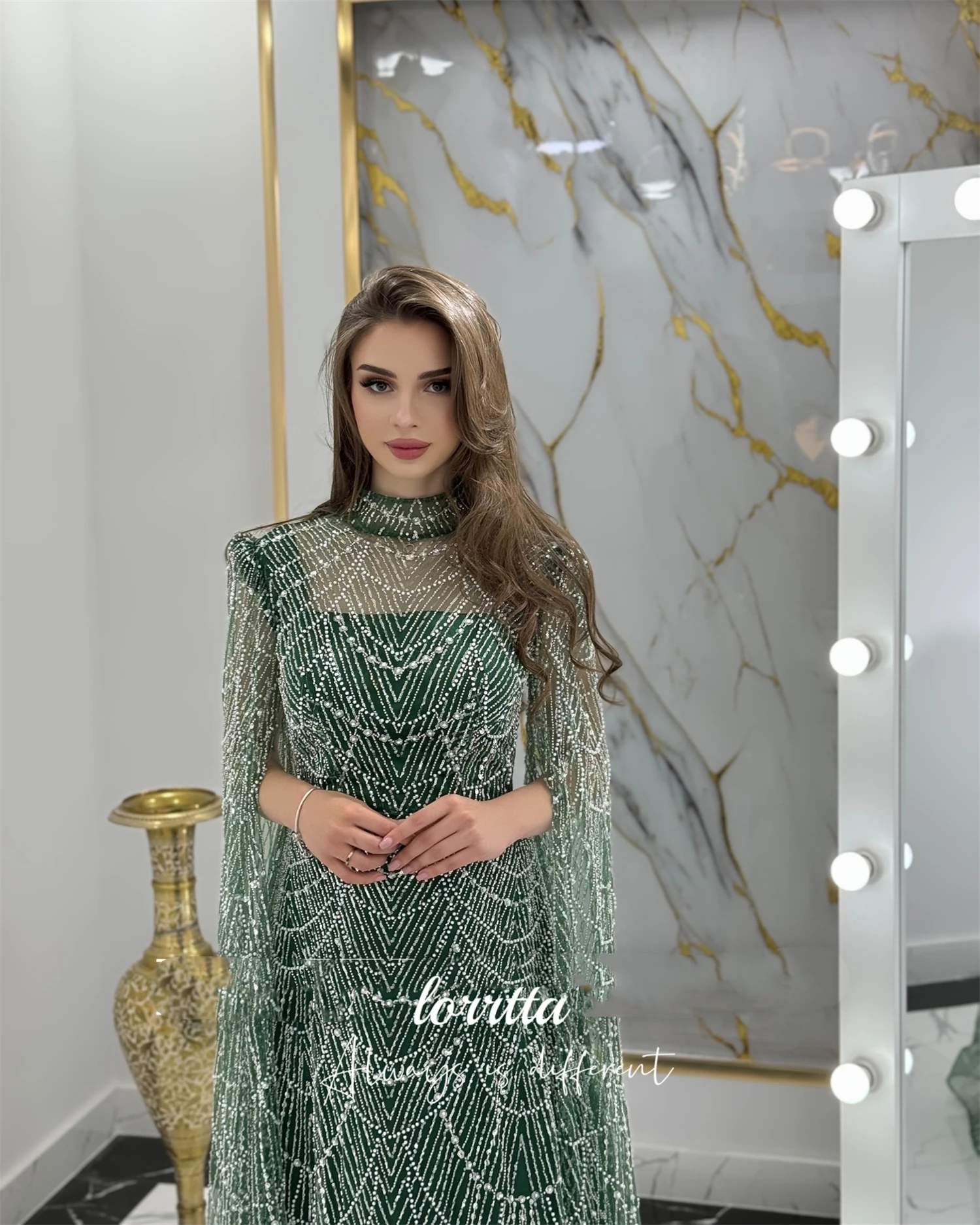 Loretta op maat gemaakte jurken Galajurk Damesavondjurk 2025, Luxe glitterdecoratie Kraalstof Elegante jassennaden Aire •