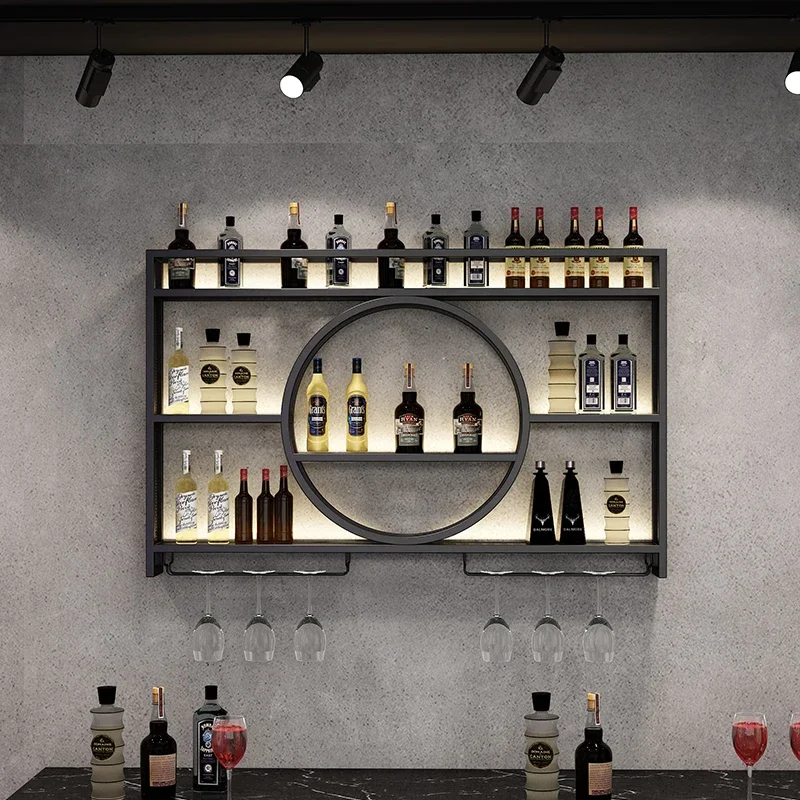 Luxury Wine Cabinet Wall Mounted Display Cabinet For Living Room Gold Wine Bottle Rack Storage Estante De Vino Bar Furniture