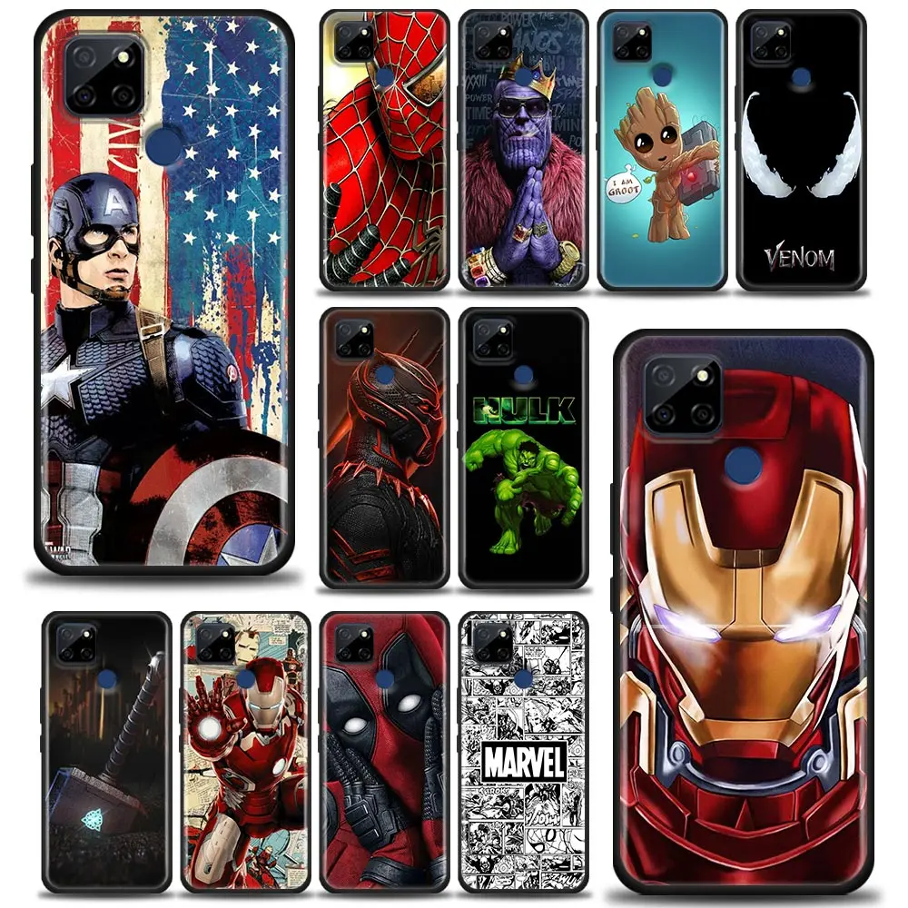 Avengers Marvel Superheroes Spiderman Ironman Case For Realme 5 6 Pro 6i 7 5G 7i 8 8i 9i 9 Pro Plus Phone Cases Soft Back Cover