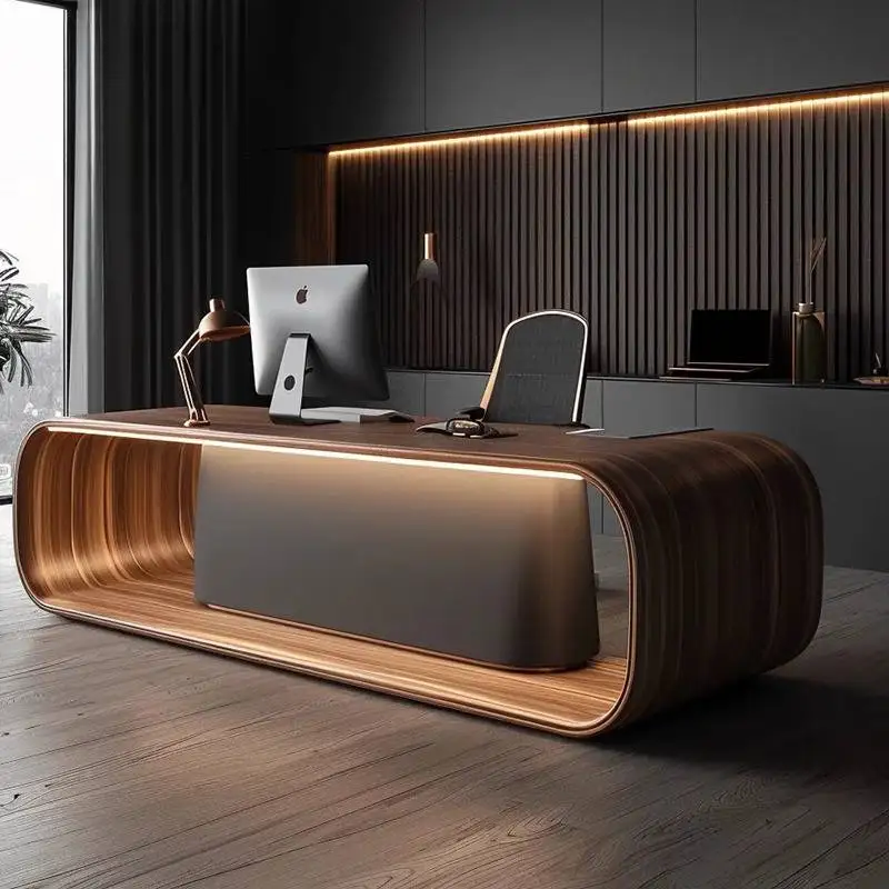 Cheap Designer Executive Office Desk Desktop Big Modern Study Computer Desk Drawers Adjustable Bureau Tafel Work Station Table