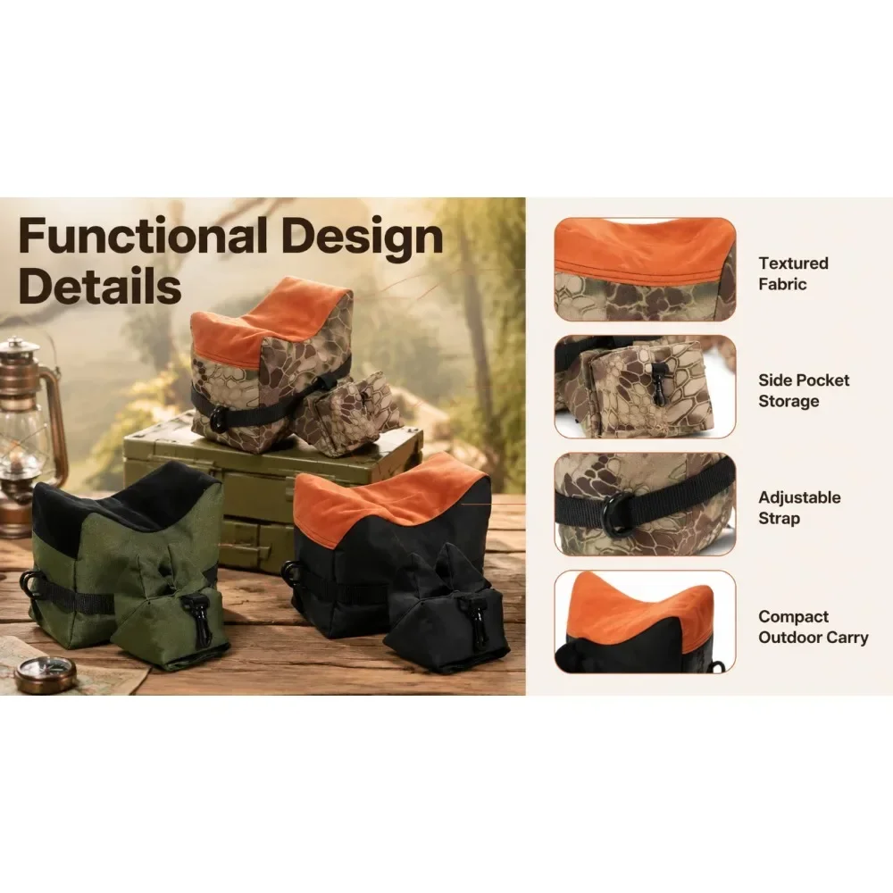 Tactical Sandbag Pillow Clip Chin-Holding Support Shooting Hunting Toy Gun Rest Bag Set Ground Positioning Sandbagging Equipment
