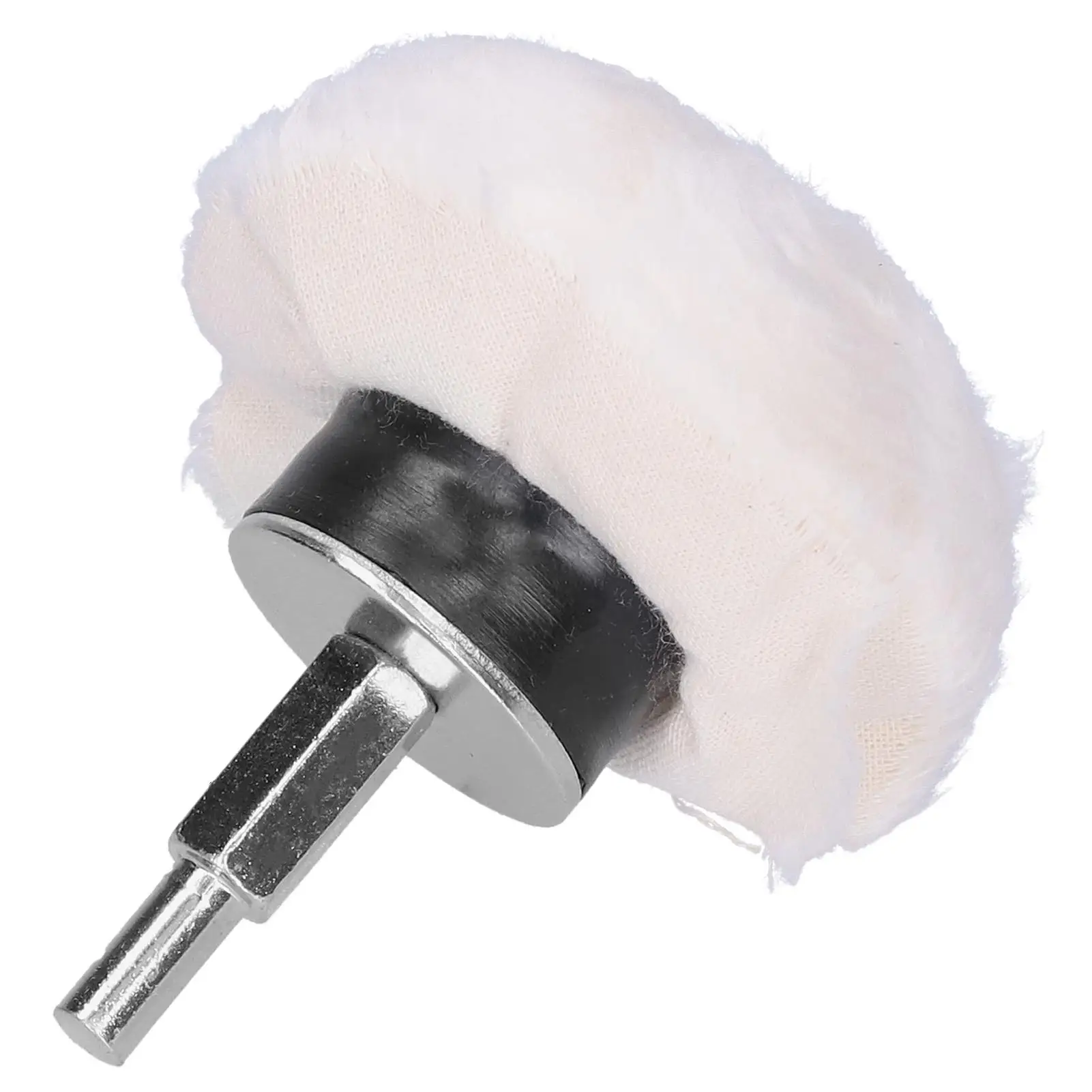 Mushroom Shaped Cotton Polishing Wheel with Handle - White Cloth Grinding Tool for Abrasive Finishing