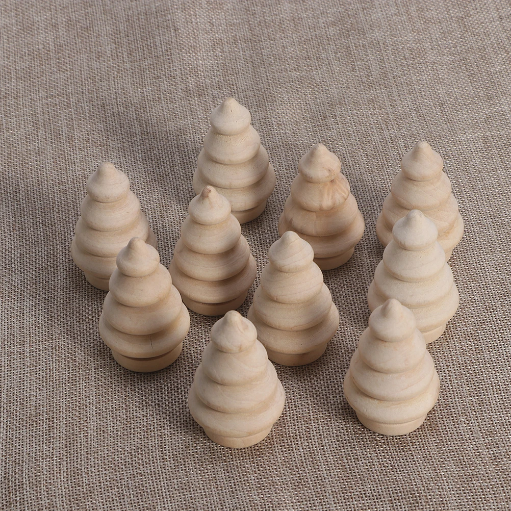 

20 Pcs Wooden Christmas Tree Cake Toppers Peg Party Decoration Blank Wedding Xmas Gift Sewing Accessories