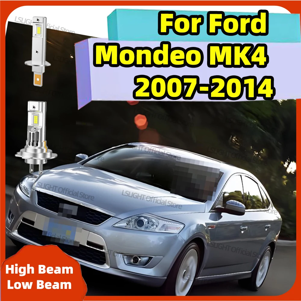2/4Pcs Super Bright 3570 CSP High Low Beam Bulbs 30000LM Headlight For Ford Mondeo 4 MK4 2007-2014 2008 2009 2010 2011 2012 2013