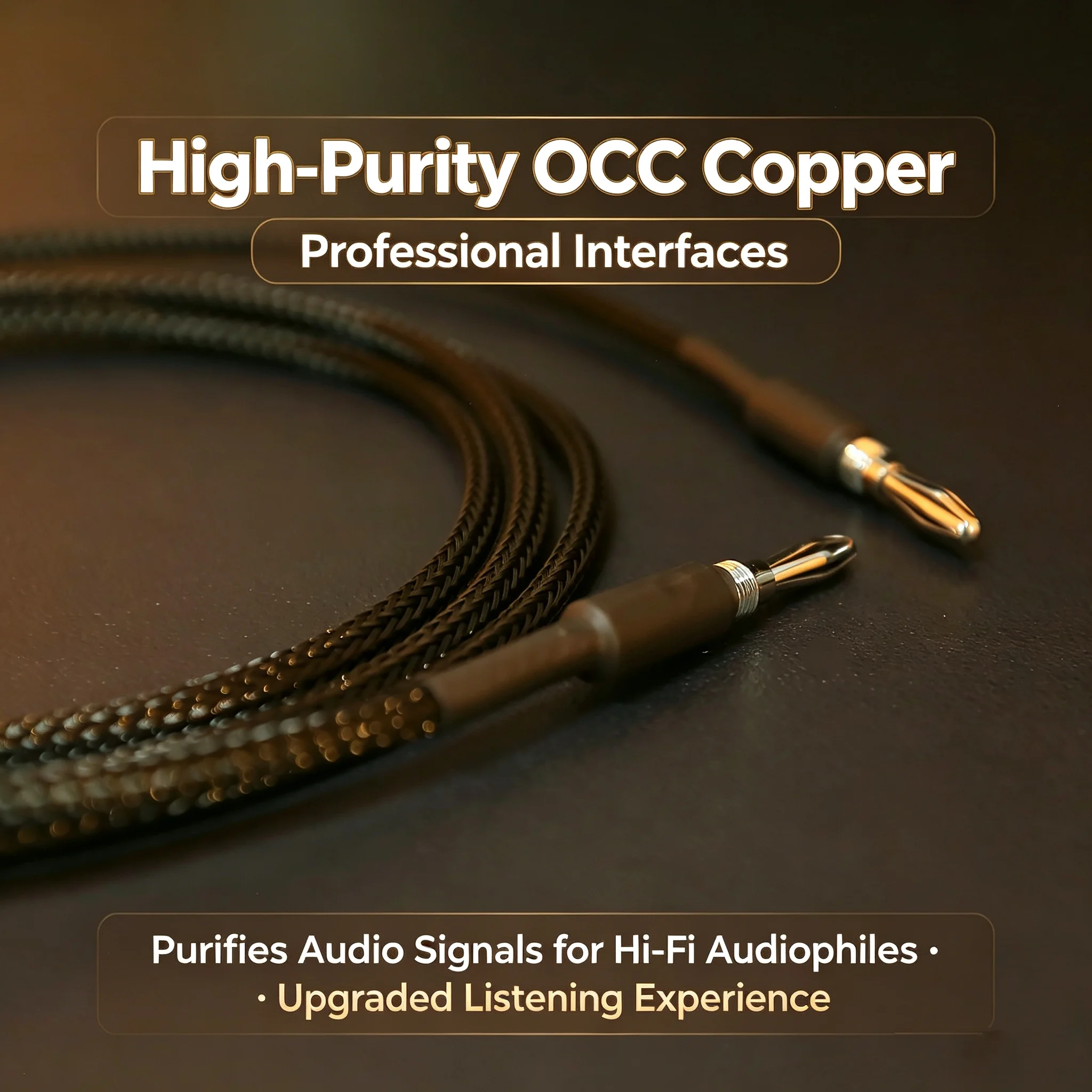 Premium Phono Cable Pure Copper Silver Plated Y Spade/Lantern Banana Plug Ground Wire for LP Vinyl Audiophile