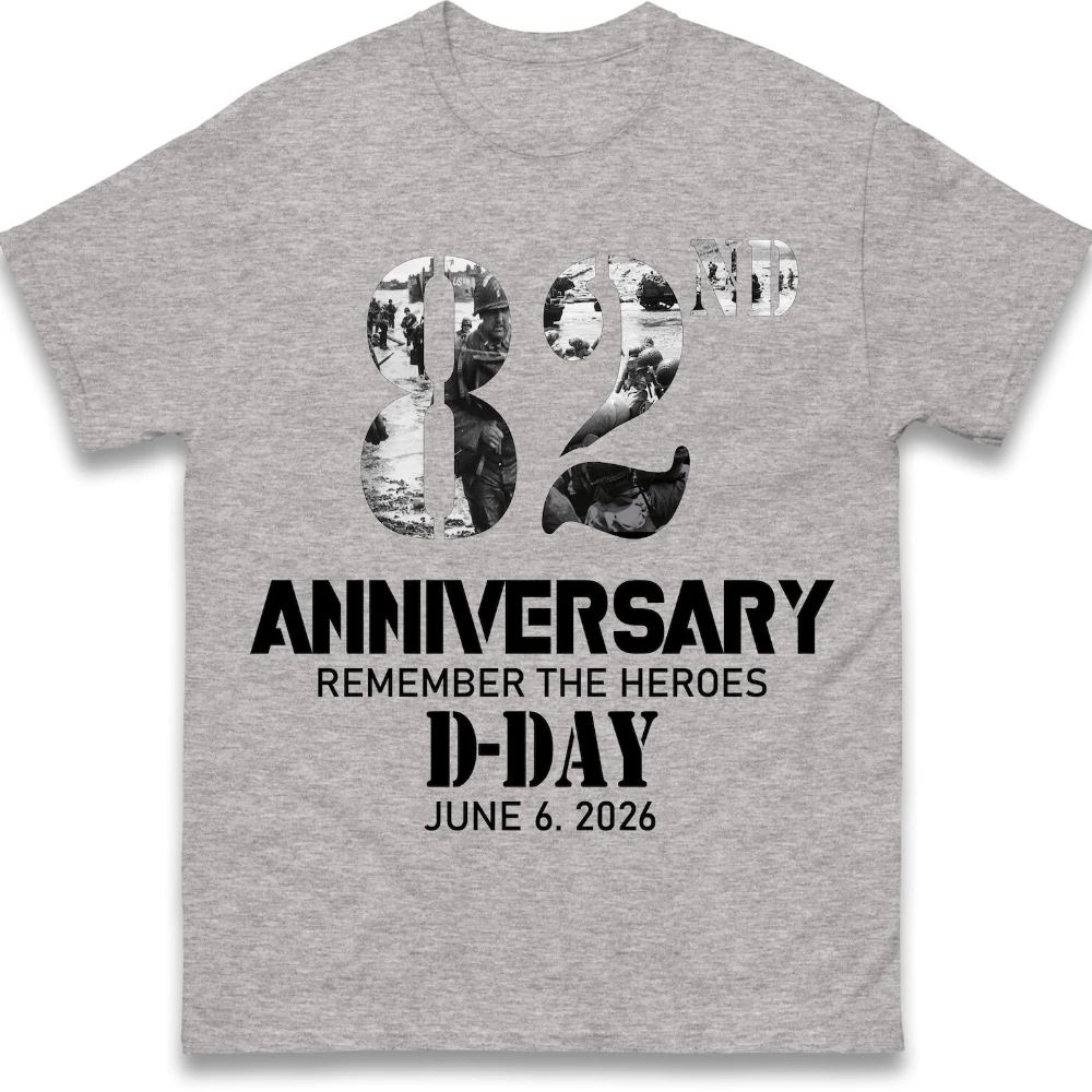 D Day Normandy TShirt 82nd Anniversary Remember The Heroes Honor Courage Tribute Bravery Clothing Men Summer Cotton Streetwear view 4