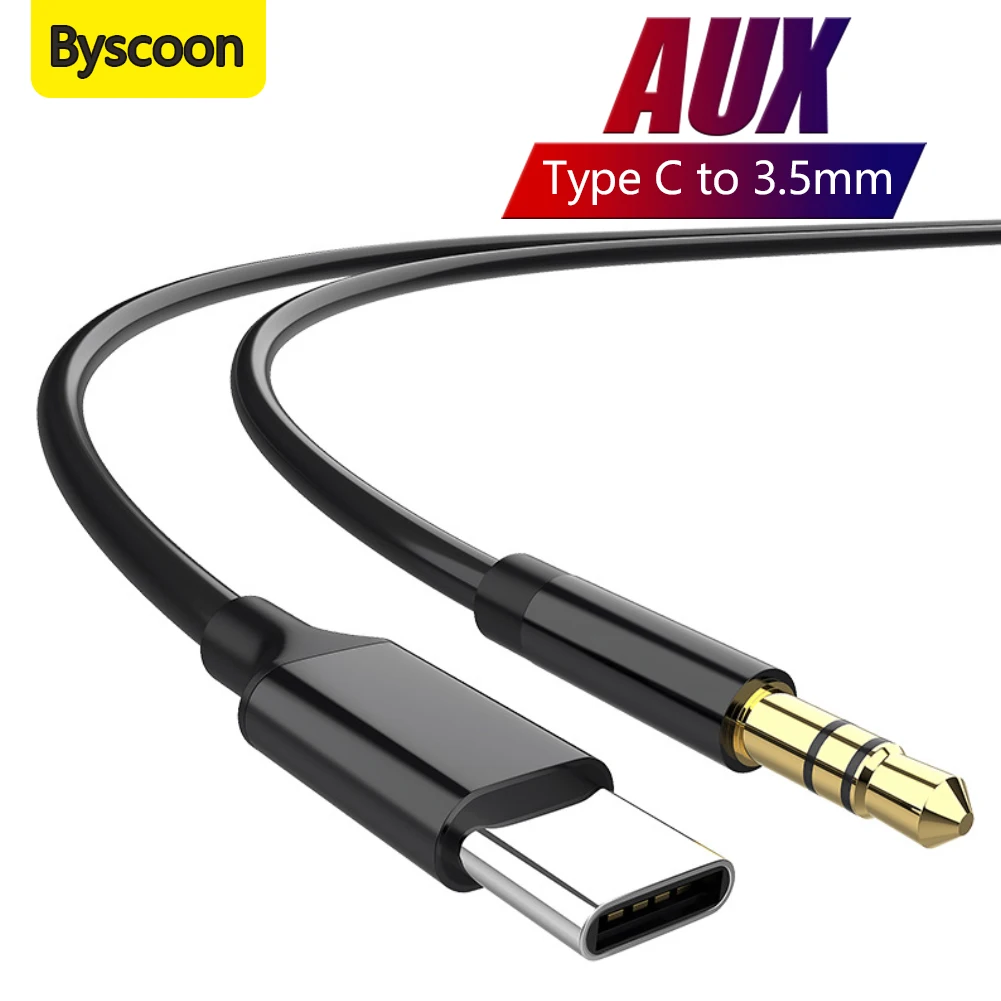 Byscoon Usb C To 3.5mm Aux Jack Adapter Speaker and Headphone 3.5 Mm Aux Audio Splitter Jack 3 5 Cable for samsung Xiaomi OPPO