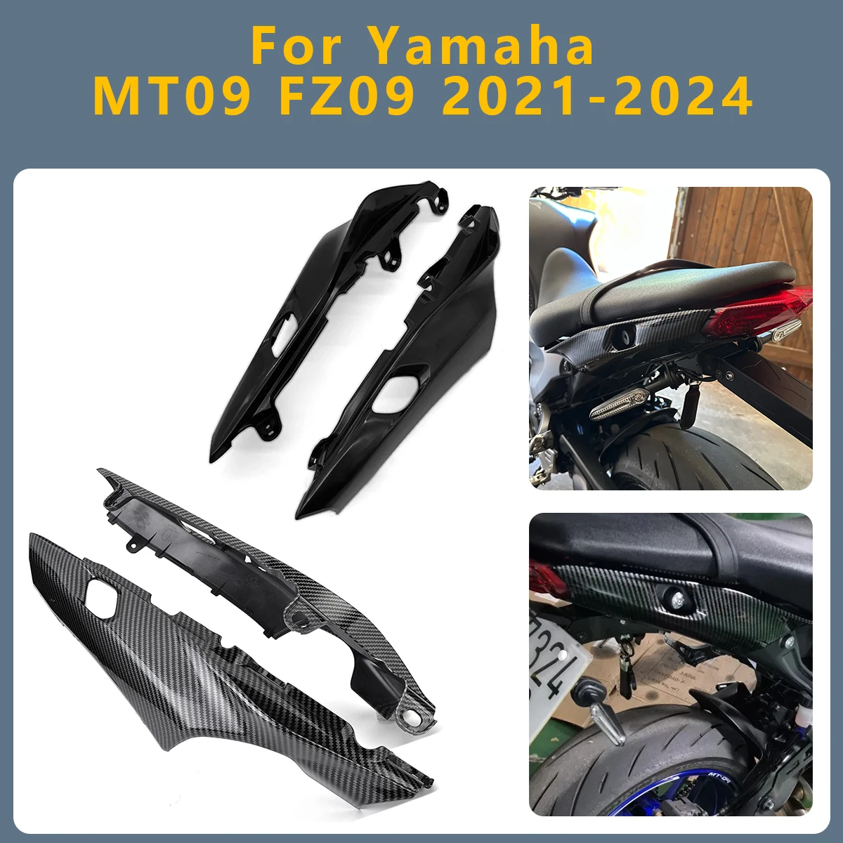 

Motorcycle Rear Passenger Seat Cowl Tail Side Panel Fairing Cover Accessories set For Yamaha MT-09 FZ-09 MT 09 MT09 SP 2021-2024