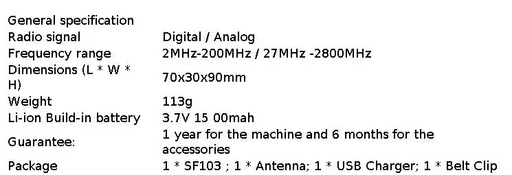 ANYSECU SF-103 Frequency Counter 2MHz-2800MHz CTCSS/DCS Frequency Meter 2Gen For DMR & Analog Portable Two Way Radio Transceiver