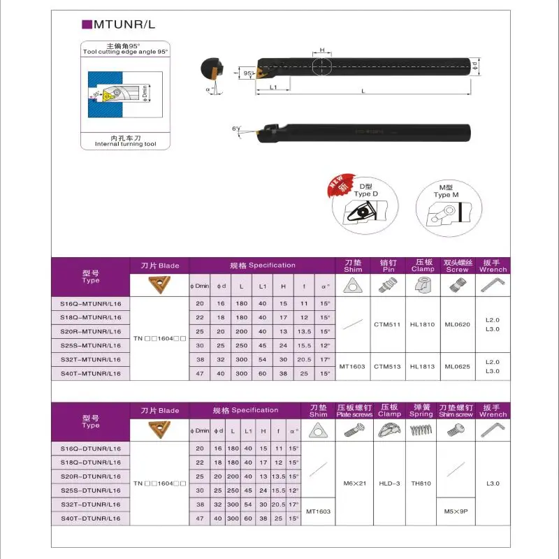BEYOND MTUNR MTUNL S25S-MTUNR16 S25S-MTUNL16 S16Q-MTUNR16 S20R-MTUNR16 MTUNL16  Internal Lathe Toolholder CNC Boring Bar
