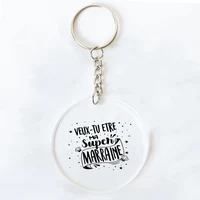 Je vous soyez ma marraine et parrain imprimé porte-clés Marraine Parrain demande chaîne acrylique porte-clés merci meilleure idée cadeaux 21