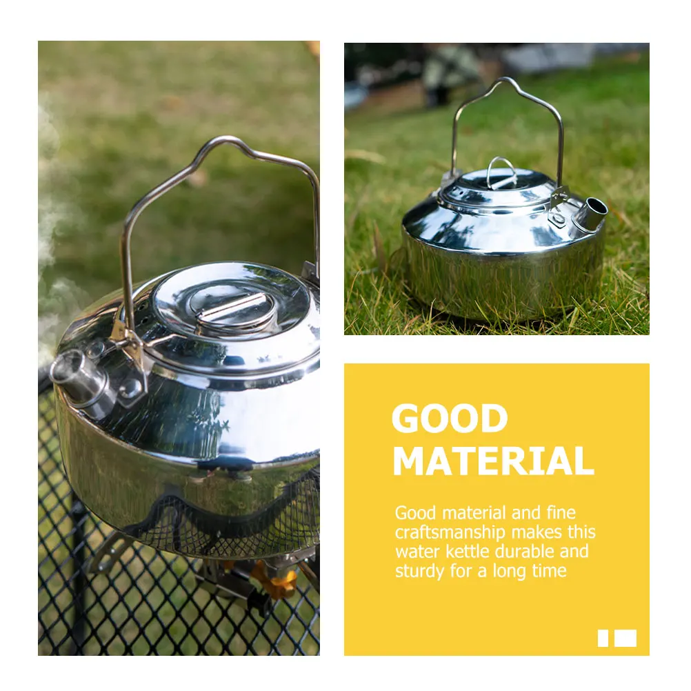 

Stainless Steel Kettle Large Capacity Boiling Water Camping Tea Pots Portable Outdoor Kitchen Stovetop Durable