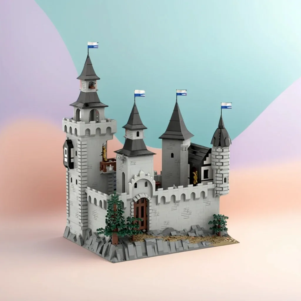 

5524PCS The Black Falcons' Eyrie Castle MOC Medieval Knight Fortress Model Education Building Blocks Gift