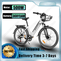 E Bike 500W Brushless Motor 36V15AH Removable Lithium Battery Electric Bike Adult 26 Inch Tire All-terrain Snow Electric Bicycle