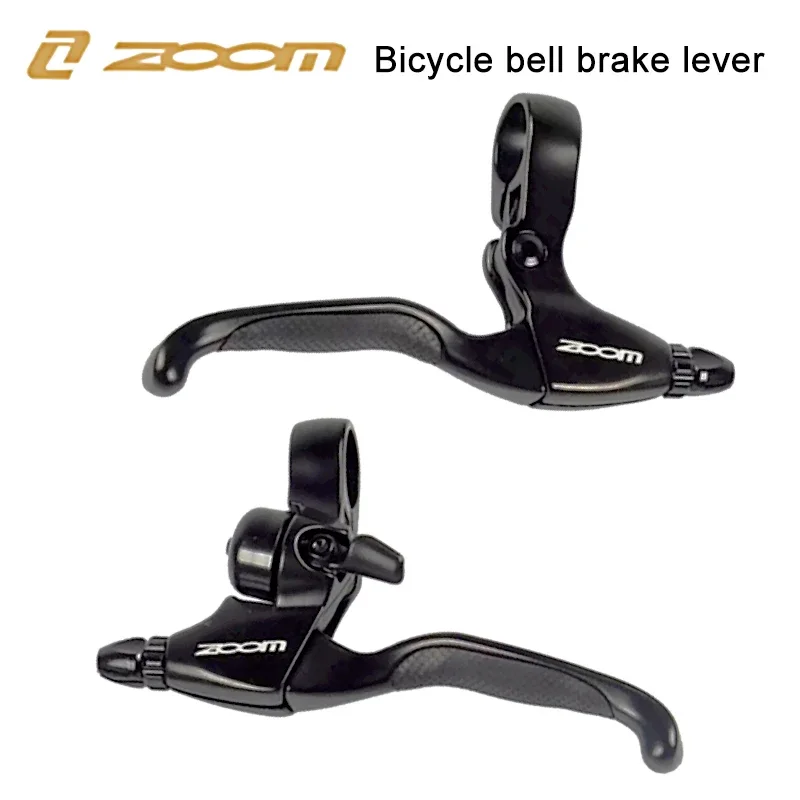 ZOOM Bicycle Brake Lever with Bell Aluminum Alloy for V-Brake Disc Brake Levers Fold Bike Brake Used for 22.2mm Handlebar