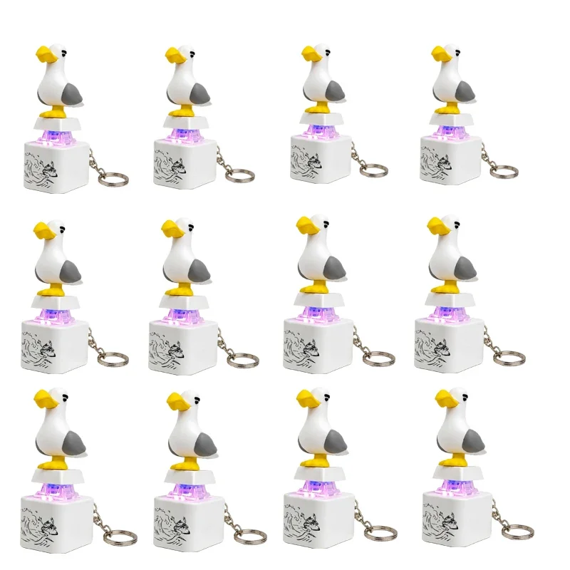 Mineral bird toy keychain, rechargeable bird keychain with sound and LED lights, fun bird keyboard clicker, relieves stress