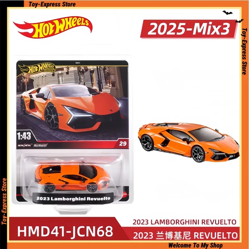 

Hot Wheels Premium 1:43 2025 Mix 3 Car Model Hotwheels 2025 Lamborghini Revuelto Alloy Diecast Vehicle Model Kids Toys For Boys