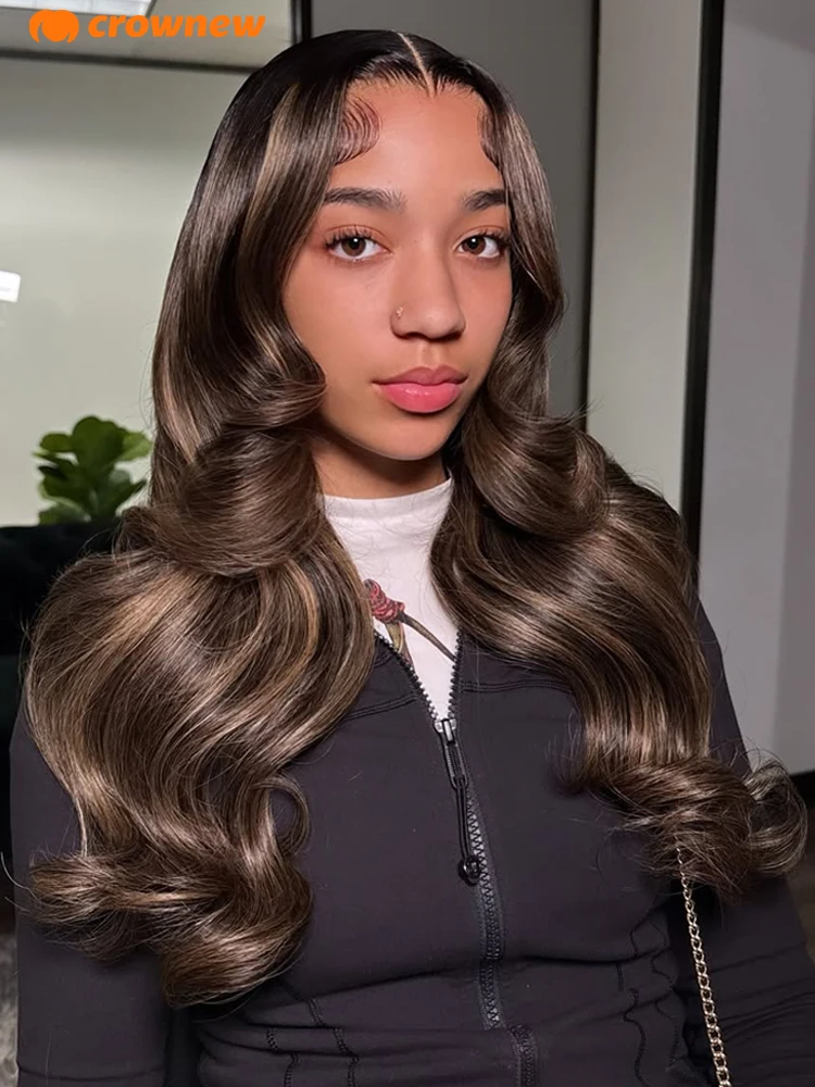 Hoogtepunt Pruik Echt haar P1B-30 Body Wave Pruiken van echt haar 13X4 13x6 HD Kanten frontale pruik Voorgeplukt 200% Ombre Pruik van echt haar