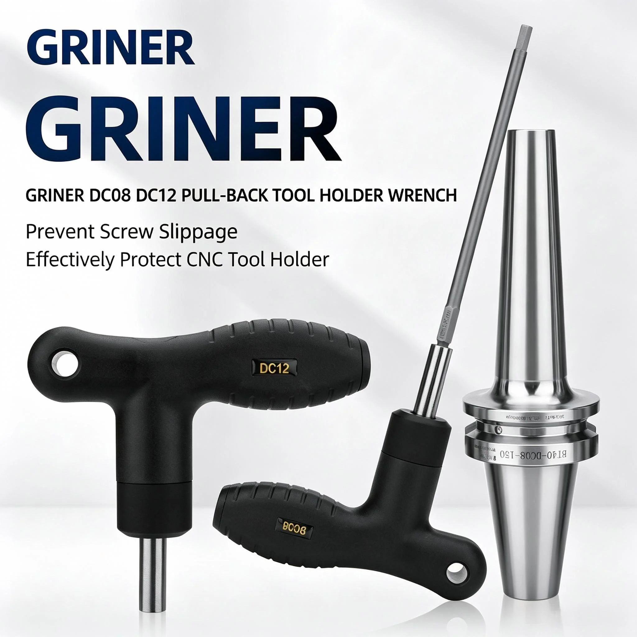 Pull‑Back DC Series Hexagon Spanner GRINER DC04‑DC12 T‑Handle Torque Screwdriver CNC Machining Center Tool Accessory