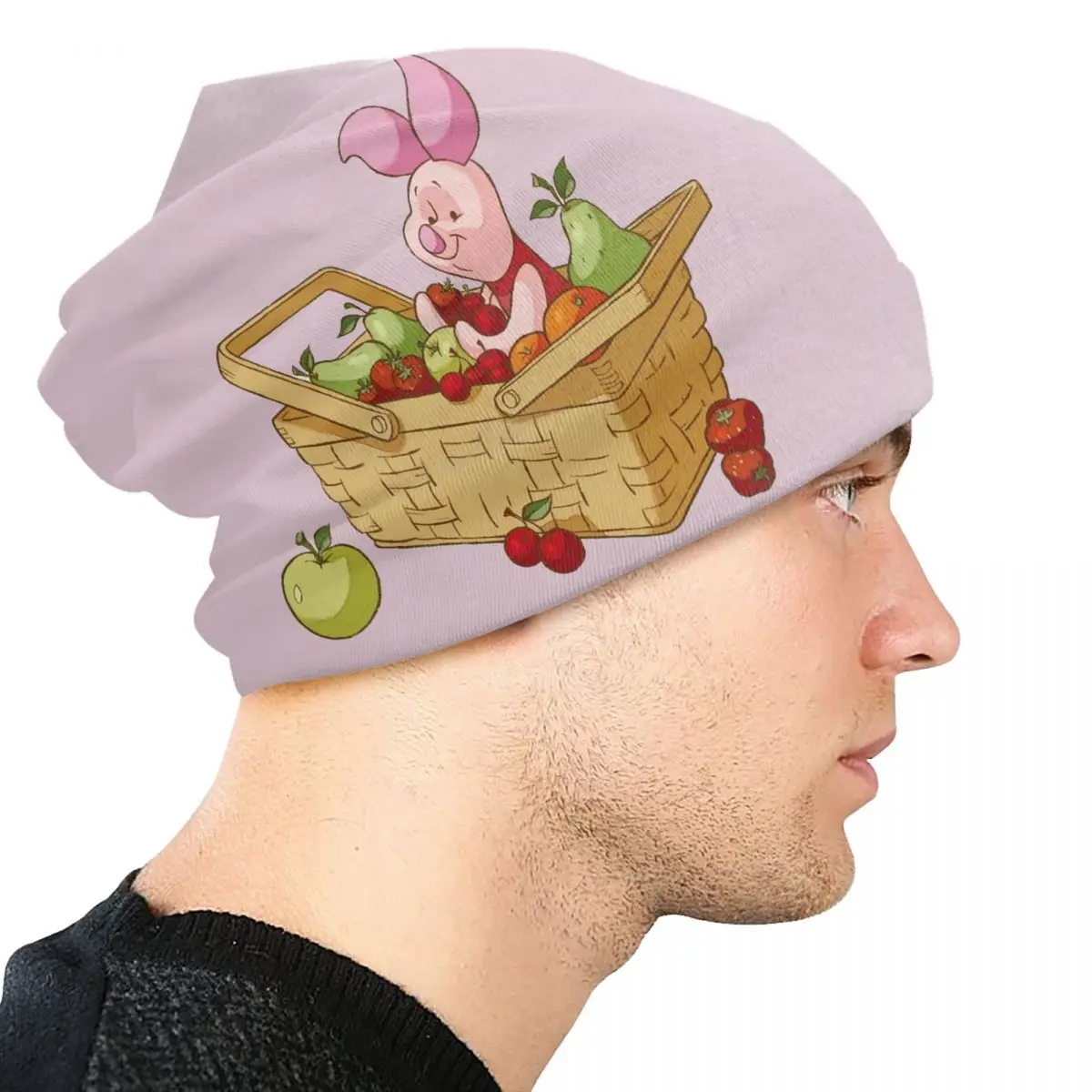 مخصص لطيف خنزير صغير Skullies Beanies قبعات الرجال النساء للجنسين الشارع شتاء دافئ الحياكة قبعة الكبار الخنازير فيلم كبير بونيه القبعات