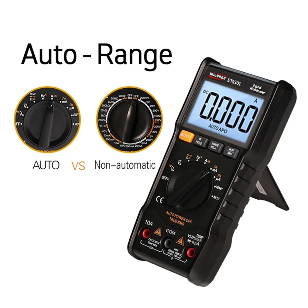 THANKYOU  ET8101 Digital Multimeter True RMS Full Protection Voltage Current Resistance Capacitance with LCD Backlight