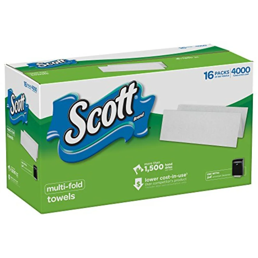 

Multifold Paper Towels for Small Business 08009,9.2" x 9.4", (4000 Towels per Case)