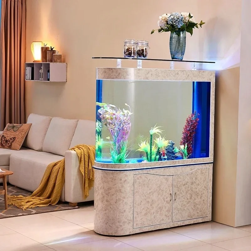 Living Room Home Large and Medium Glass Aquarium Ecological Change Water Bottom Filter Fish Tank