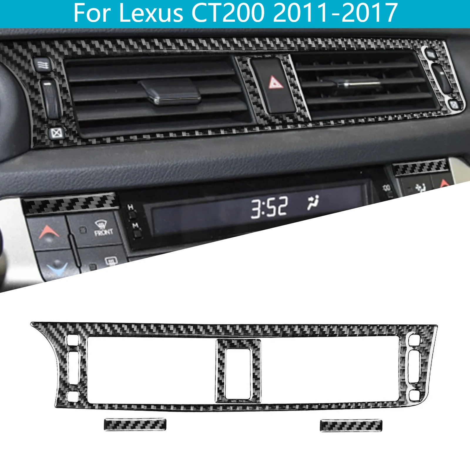 For Lexus CT200 2011 2012-2017 Center Console Air Outlet Frame Car Decorative Scratch Resistant Protective Trim Car Accessories