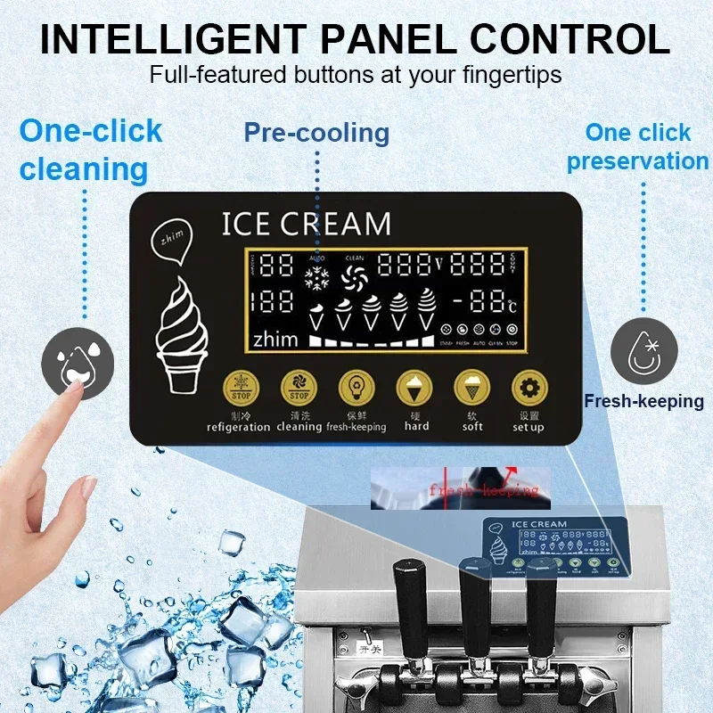 VEVOR-fabricante de helados comercial con preenfriamiento, máquina de helados A126, máquina de servicio suave, máquina de helado portátil de gran capacidad