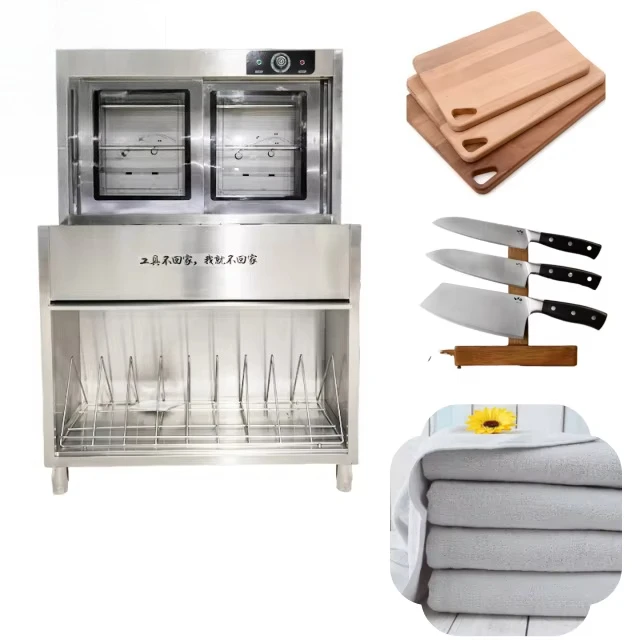 غرفة غسل الصحون كأس منشفة معدات التنظيف باب مزدوج تطهير خزانة أدوات المائدة ومطعم تخزين الكتان #4