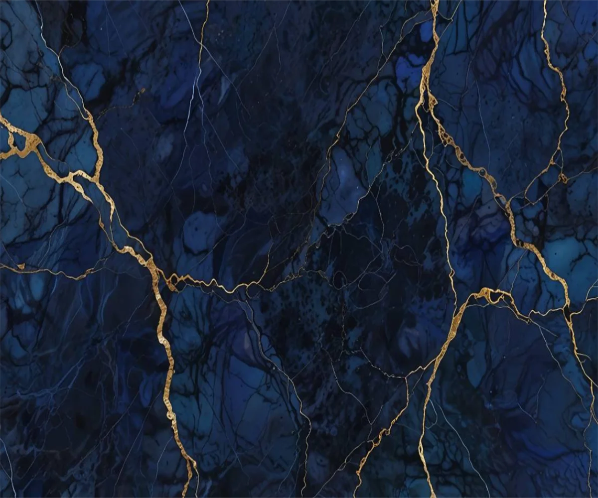 

Customized Wallpaper Nordic abstract light luxury Golden blue marble wallpaper living room sofa TV background wall 3d wallpaper