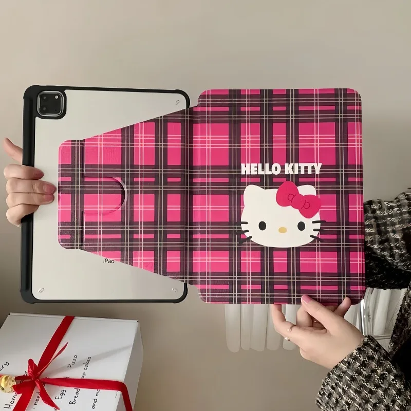 

Striped Kitty Cat IPad Case for IPad 10th Gen Air5 10.9in Tablet Case 11th A16 Air7 Pro 11in Mini6 8.3in Apple Protective Cover