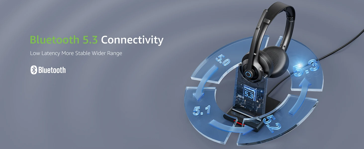 NEUE Acer HB02 Kabellose Headsets für die Arbeit 2,4G Bluetooth 5.3 Dual-Mode-Kopfhörer ENC Kristallklare Anrufe Mikrofon USB-Dongle für PC – Detail 11