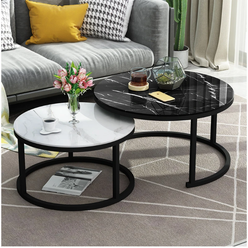 Nordic coffee table living room Sofa center side table modern glass mesa stretch low Round Corner tables home decor furniture