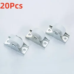 4/10/20Pcs 1Inch Caster White Rail Fixed Casters Small One-Way Wheel Strong Plastic Wheel Hardware Accessories Furniture Casters