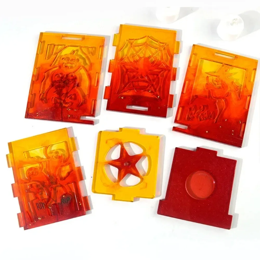 NewHalloween Party Decor Jewelry Making DIY Halloween Lantern Silicone Mould Witch Spider Ghost Pumpkin Lantern Epoxy Resin Mold