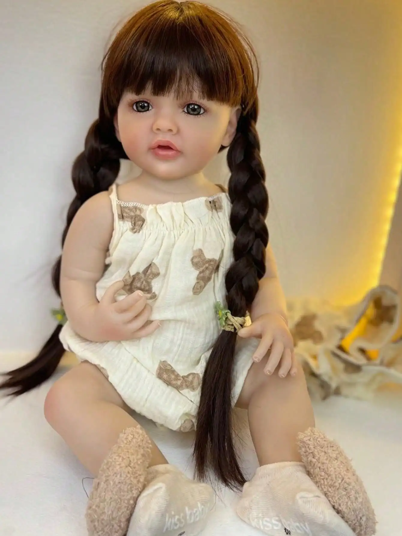 22 Inch 55CM Reborn Girl Doll, Full Soft Vinyl Body Lifelike Princess Toddler Doll, Waterproof Bath Toy, Realistic Newborn Bebe Doll, Washable Reborn Baby Toy, Perfect Birthday Holiday Gift for Kids Girls, Collectible Real Looking Reborn Doll