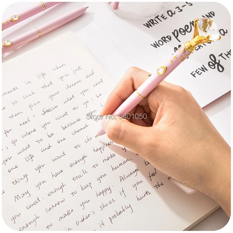 Anime Moon Wand Diamond Cosplay Cute Cartoon Pink Writing Painting Pens Tool Stationery Girl Student 0.5mm Gel Pen Props